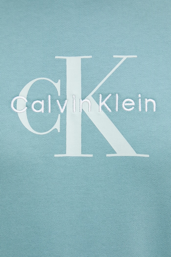 Calvin Klein Jeans mikina dámska s bavlnou LV047B234G tyrkysová