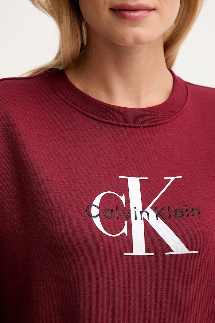 Calvin Klein Jeans mikina dámska s bavlnou LV047B234G burgundské
