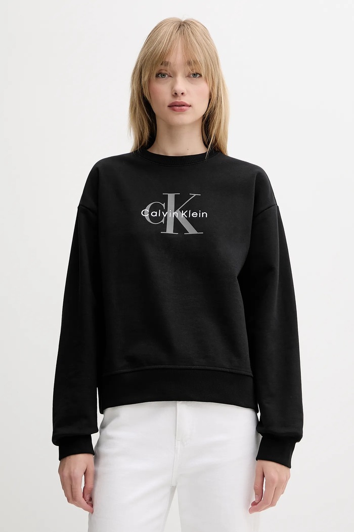 Calvin Klein Jeans mikina dámska s bavlnou čierna LV047B234G