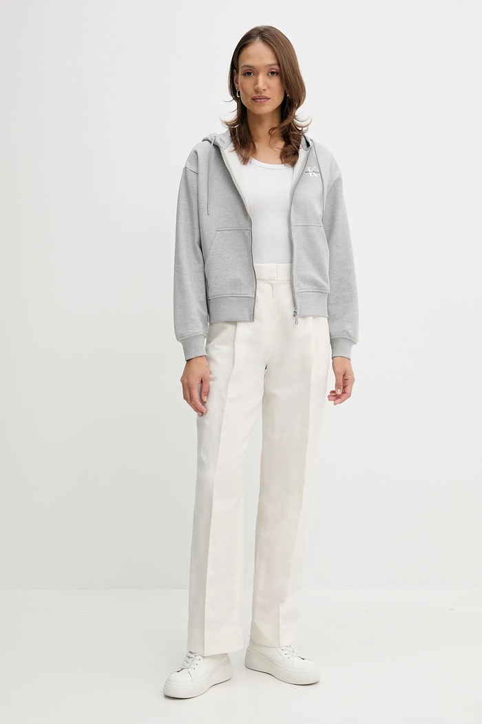 Mikina Calvin Klein Jeans LV047B270G sivá SS26