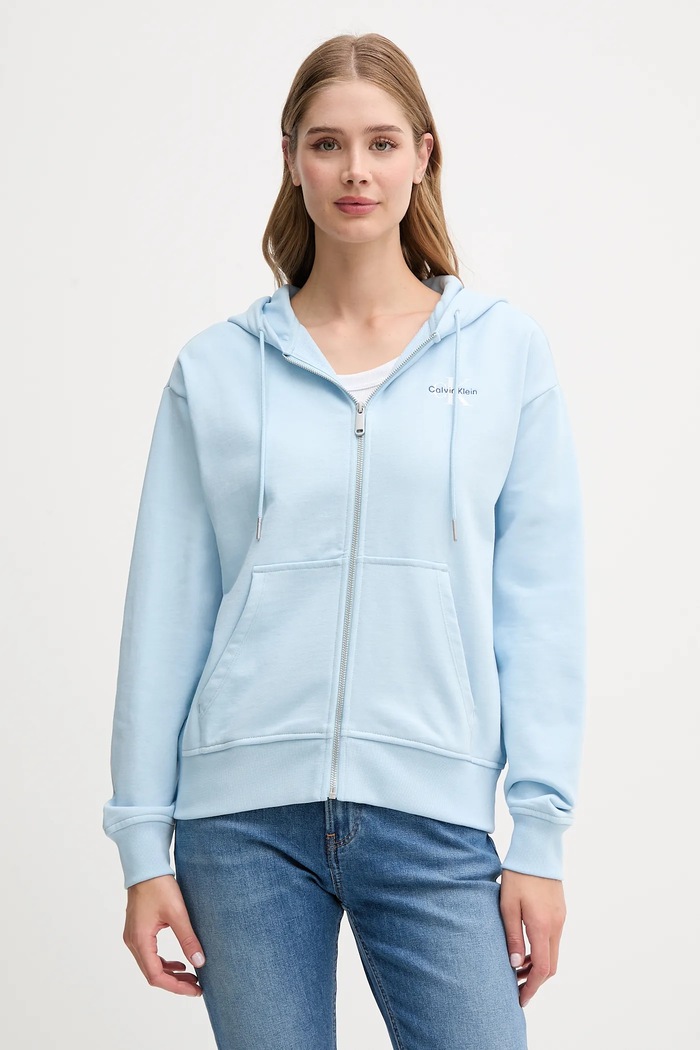 Mikina Calvin Klein Jeans s kapucňou modrá LV047B270G