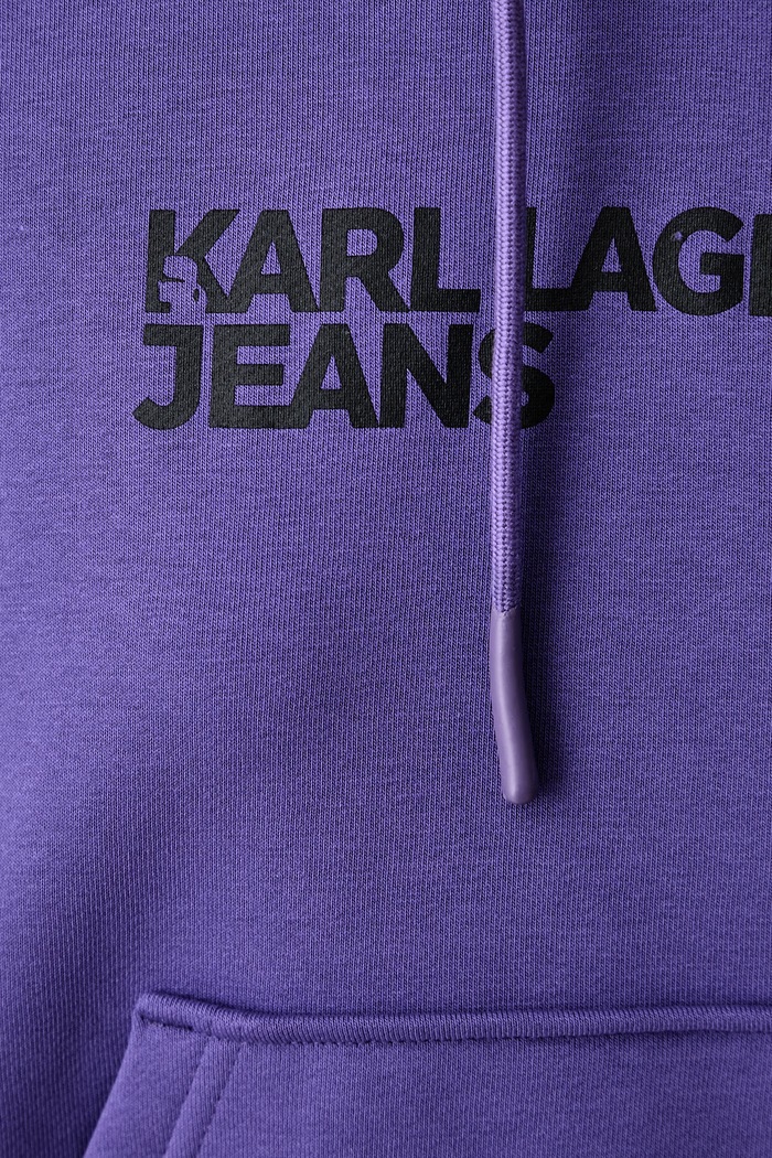 Dukserica sa kapuljačom ženska s pamukom Karl Lagerfeld Jeans ljubičasta A2W20053