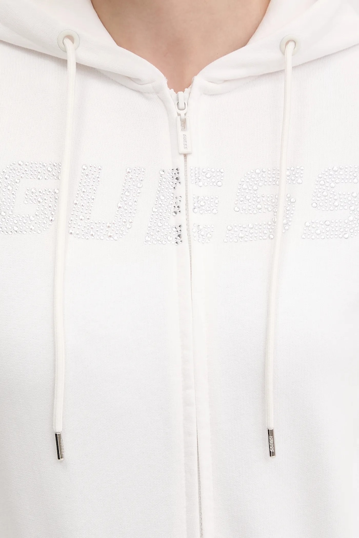 Памучен суичър Guess PRIMULA V5GQ10.KCRP0 бял