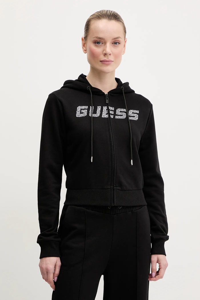Bavlnená mikina Guess PRIMULA bavlna čierna V5GQ10.KCRP0