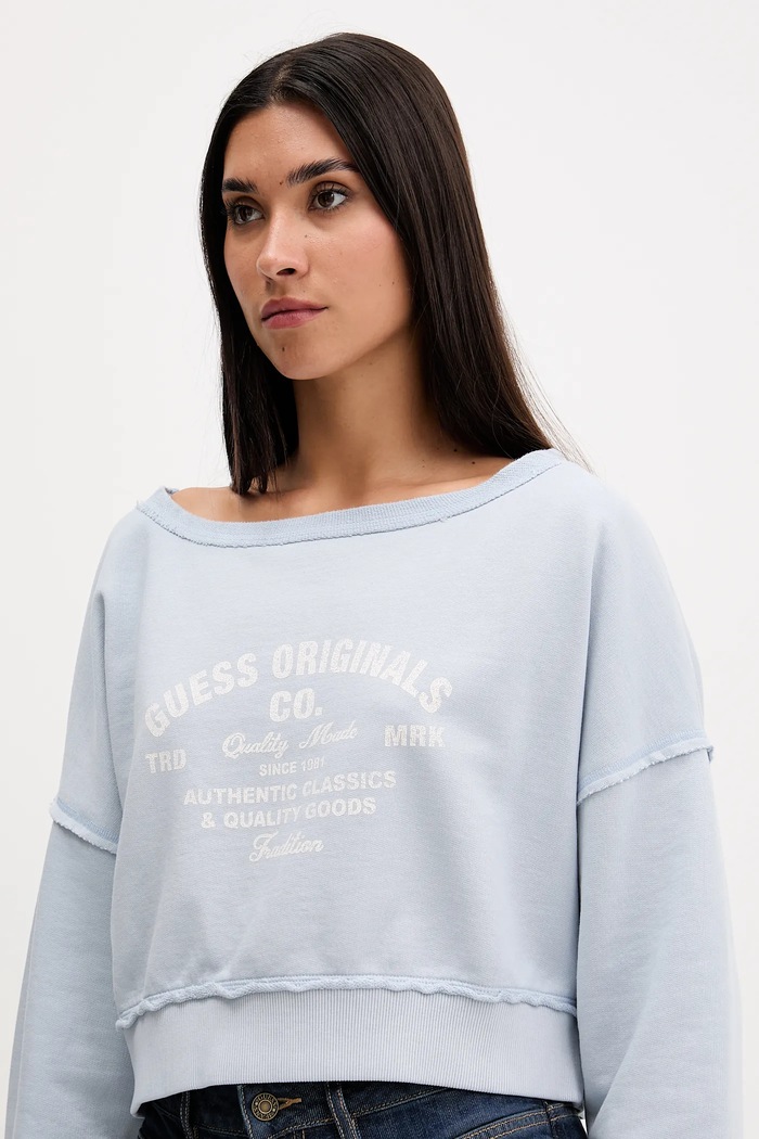 Guess Originals bluza bawełniana niebieski W5GQ23.K68I4