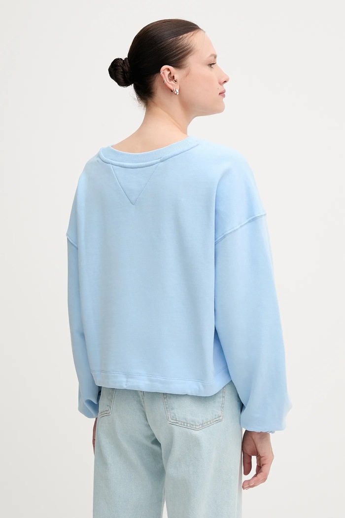Tommy Jeans pamut melegítőfelső DW0DW21344 kék SS25