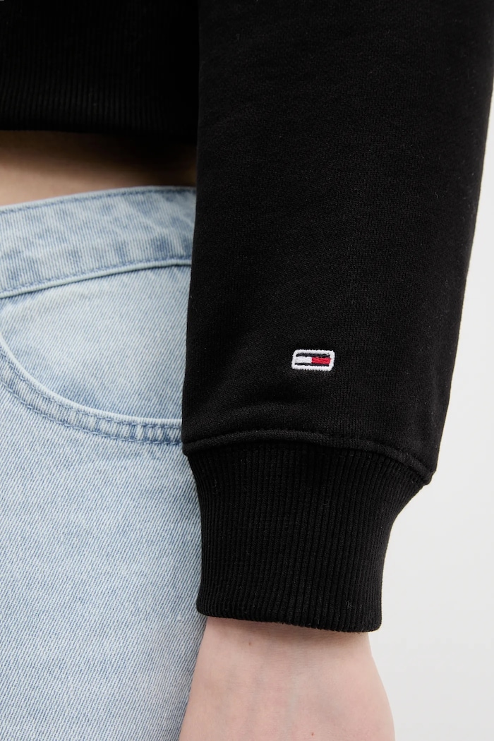 Tommy Jeans pamut melegítőfelső DW0DW21345 fekete
