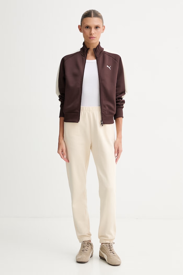 Puma mikina na zips dámska Always on 629796 hnedá SS26