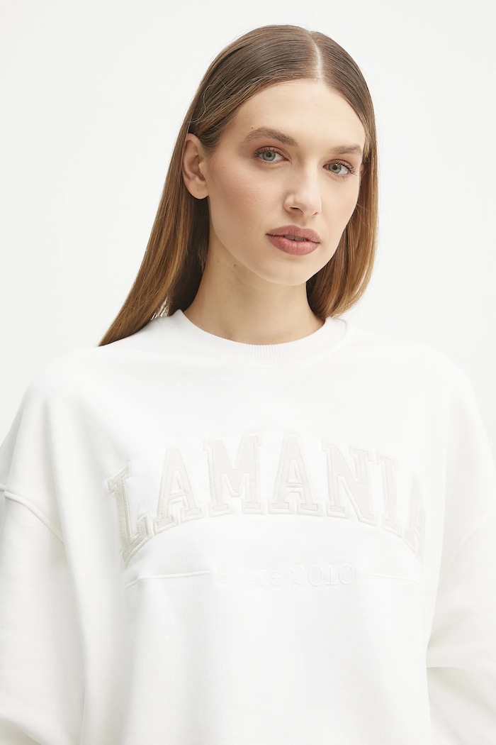 Bluza damska z bawełną La Mania FUNKY biały