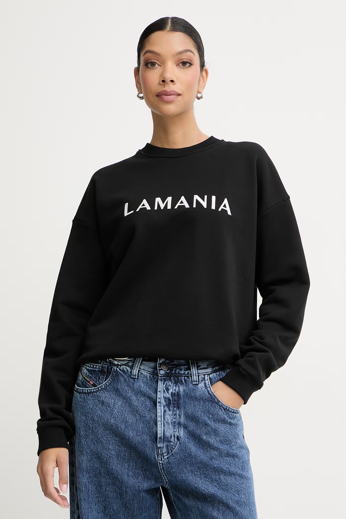 La Mania bluza damska z bawełną czarny CHILL