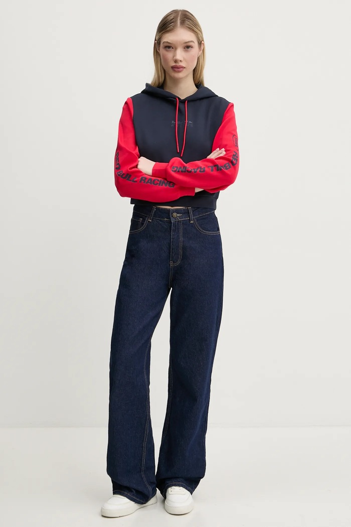 Red Bull Racing x Pepe Jeans bluza COLOUR BLOCK HOODY RL580007 bleumarin SS25