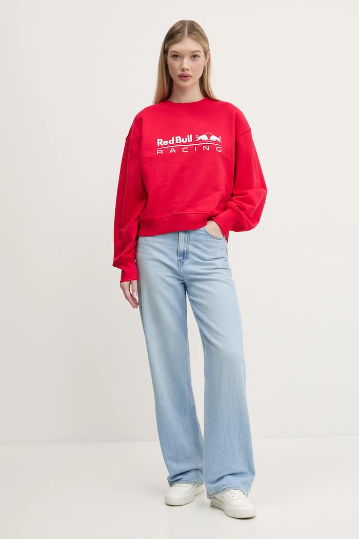 Red Bull Racing x Pepe Jeans bluza LOGO CREW RL580012 rosu SS25