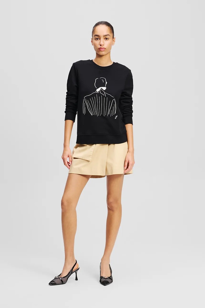 Karl Lagerfeld felpa in cotone nero A2W20056
