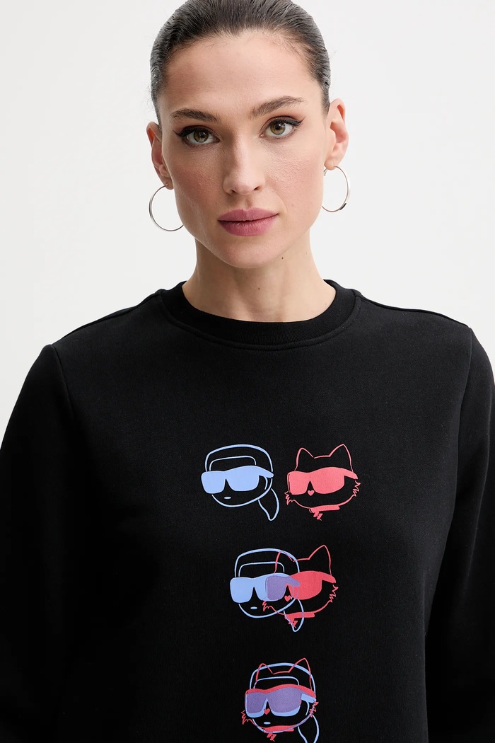 Pamučna dukserica Karl Lagerfeld crna A2W20076