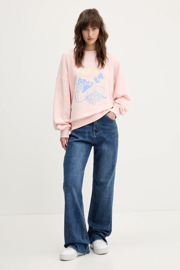 Bavlněná mikina Guess Jeans W5GQ16.K68I4 růžová SS25