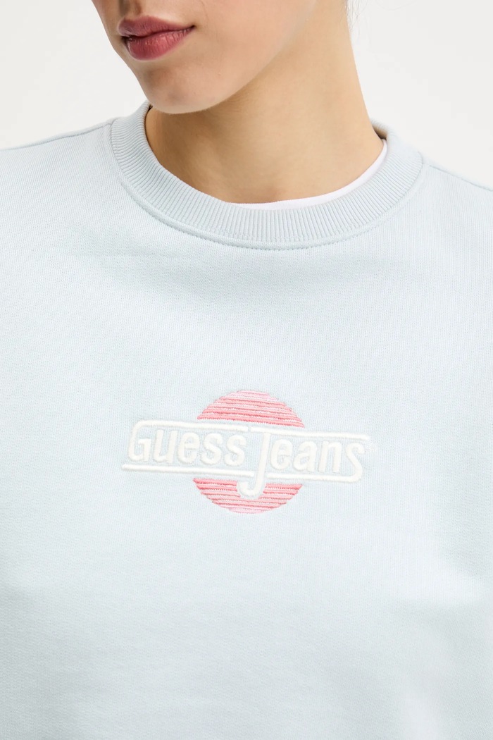 Памучен суичър Guess Jeans син W5GQ20.K68I4
