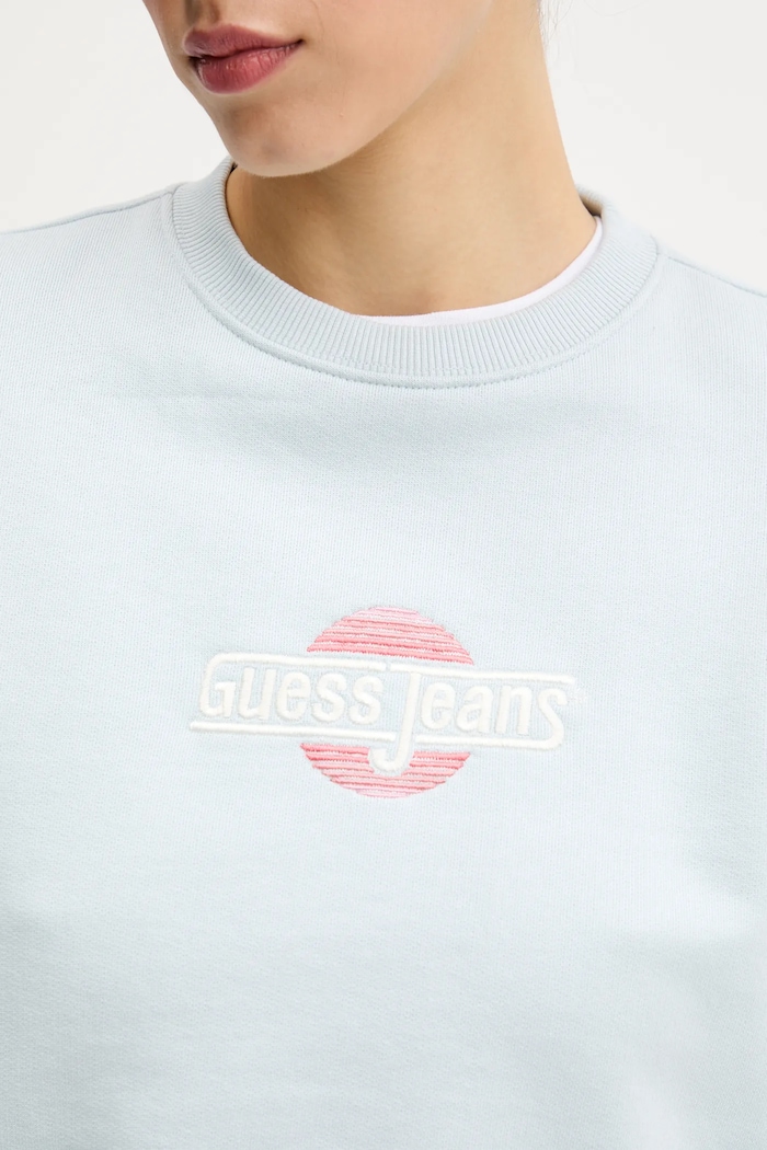 Памучен суичър Guess Jeans син W5GQ20.K68I4