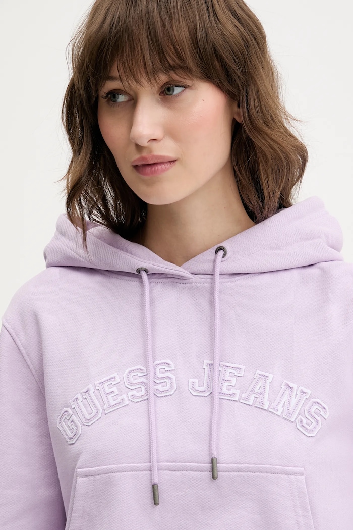 Bavlněná mikina Guess Jeans fialová W5GQ22.K68I4