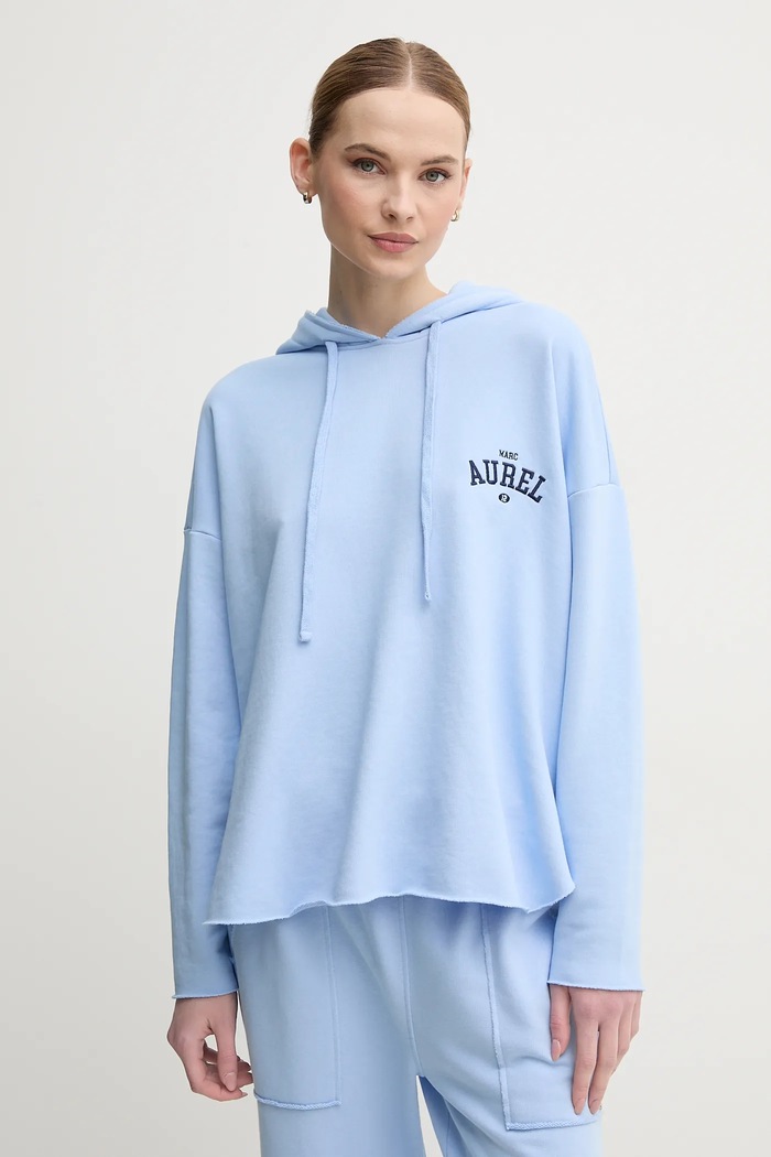 Marc Aurel bluza z kapturem niebieski 7644.7000.73707