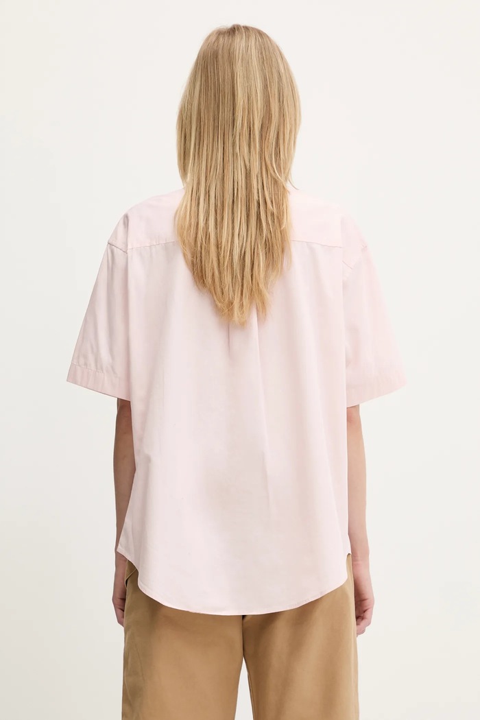 Odzież Carhartt WIP koszula bawełniana S/S Jaxon Shirt I033080.2QDXX różowy