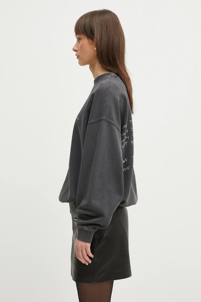 Bavlněná mikina Anine Bing Jaci Sweatshirt Lyrics A.08.10904 šedá AA00