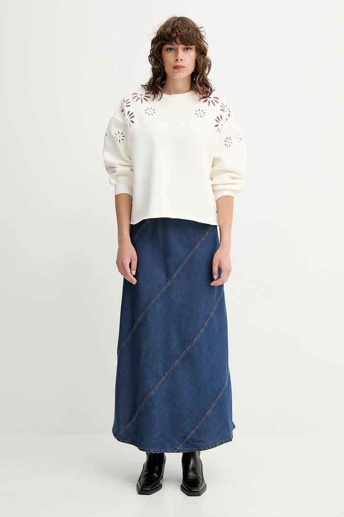 Mikina Levi's LEO RAW CUT CREW A8793 béžová SS25