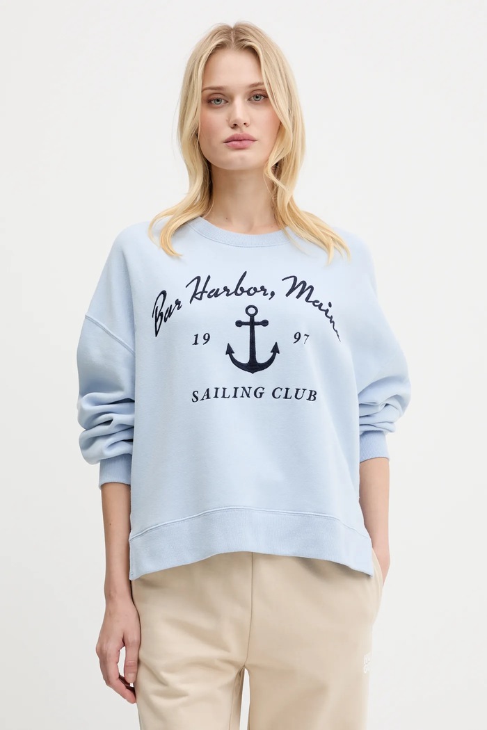 Mikina Hollister Co. bez kapucne modrá KI352.5148.210