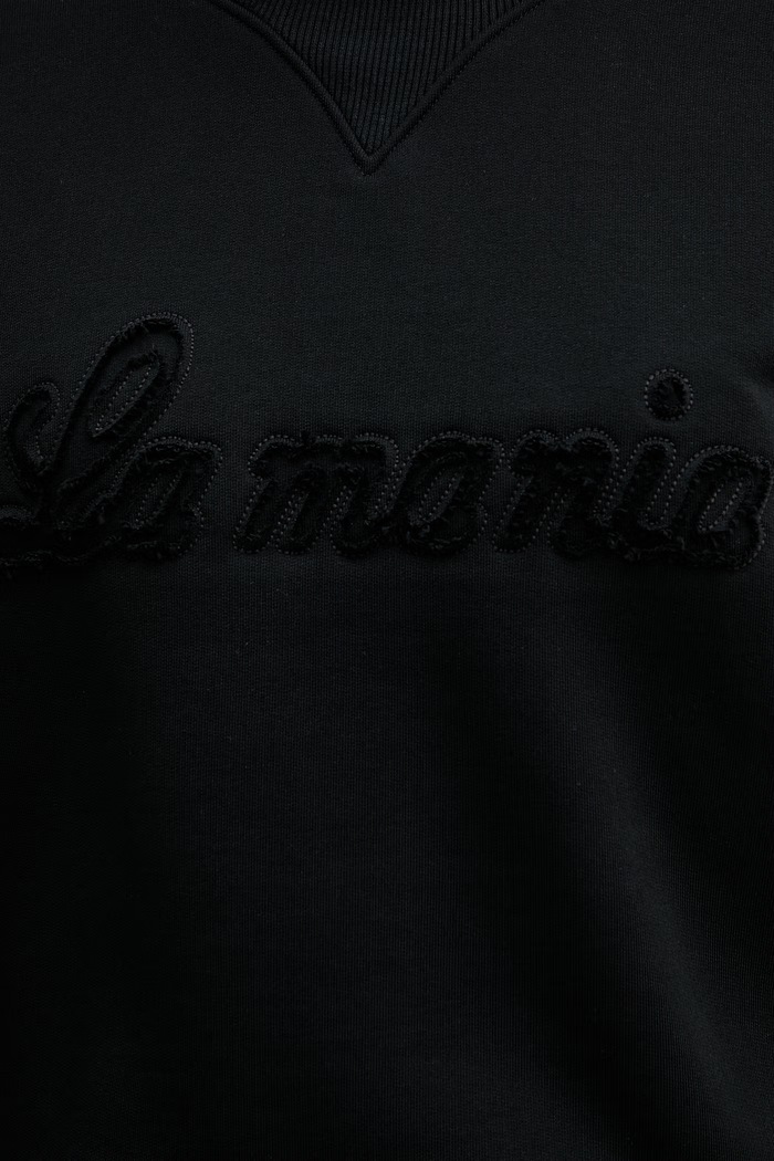 La Mania hanorac oversized pentru femei, cu bumbac BRODIE negru