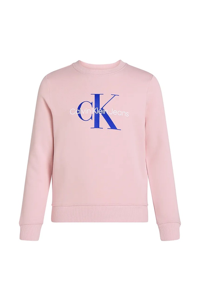 Calvin Klein Jeans bluza bawełniana dziecięca 0 IU0IU00675.G.PPYA różowy SS25