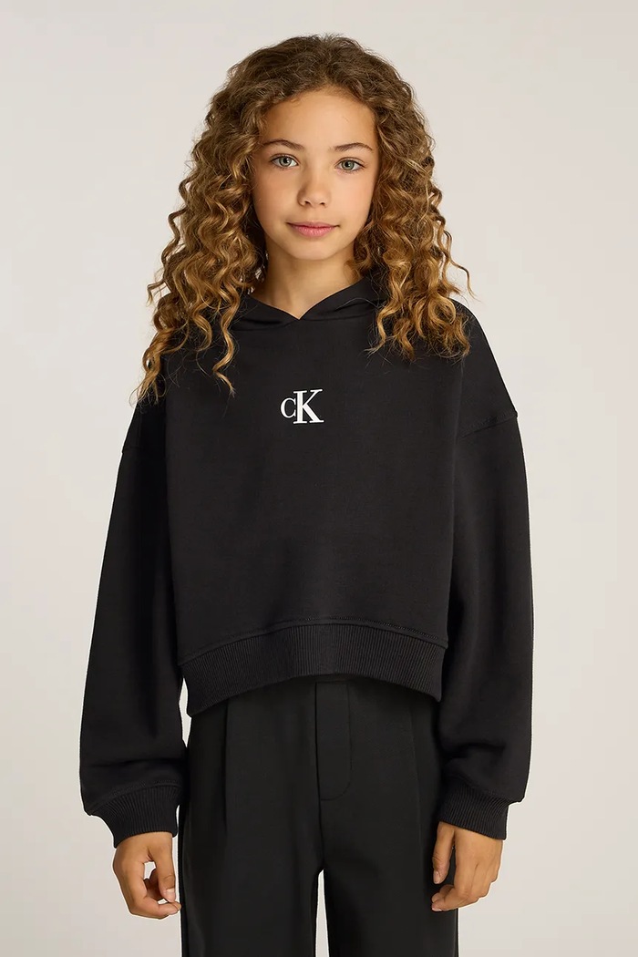 Calvin Klein Jeans bluza dziecięca z kapturem czarny IG0IG02755.PPYA