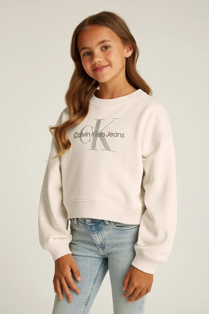 Dječja pamučna dukserica Calvin Klein Jeans print bež IG0IG02823.128.176.PPYA