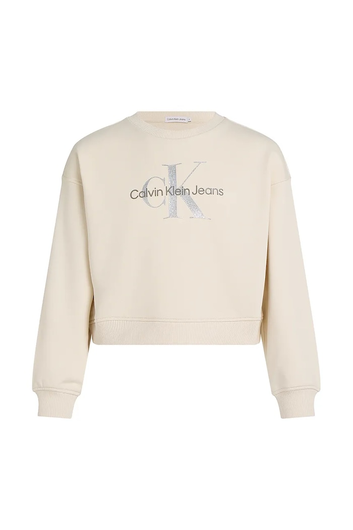 Dječja pamučna dukserica Calvin Klein Jeans IG0IG02823.128.176.PPYA bež SS25