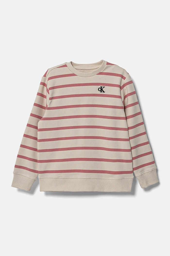 Dětská mikina Calvin Klein Jeans bez kapuce růžová IN0IN00285.G.PPYA