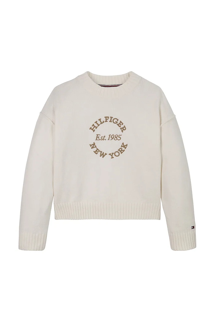 Tommy Hilfiger sweter dziecięcy KG0KG08513.128.176.PPYA beżowy SS25