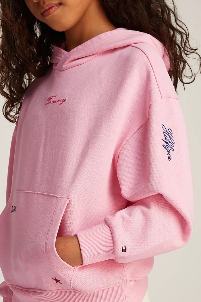 Dětská bavlněná mikina Tommy Hilfiger růžová KG0KG08327.116.122.PPYA