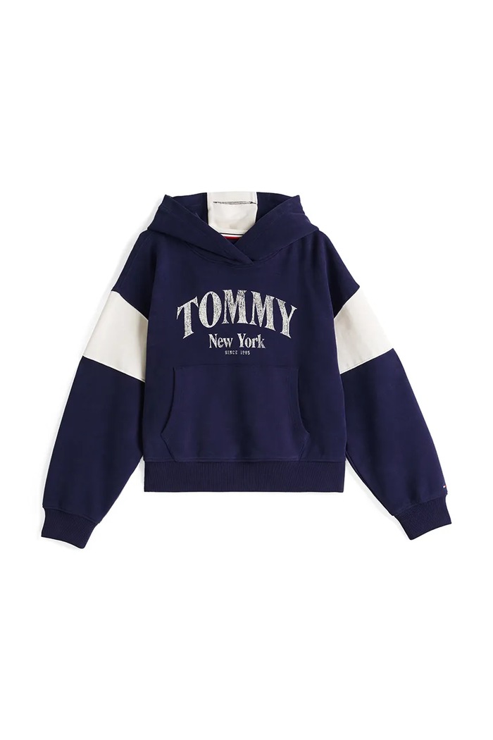 Dječja pamučna dukserica Tommy Hilfiger KG0KG08520.PPYA mornarsko plava SS25
