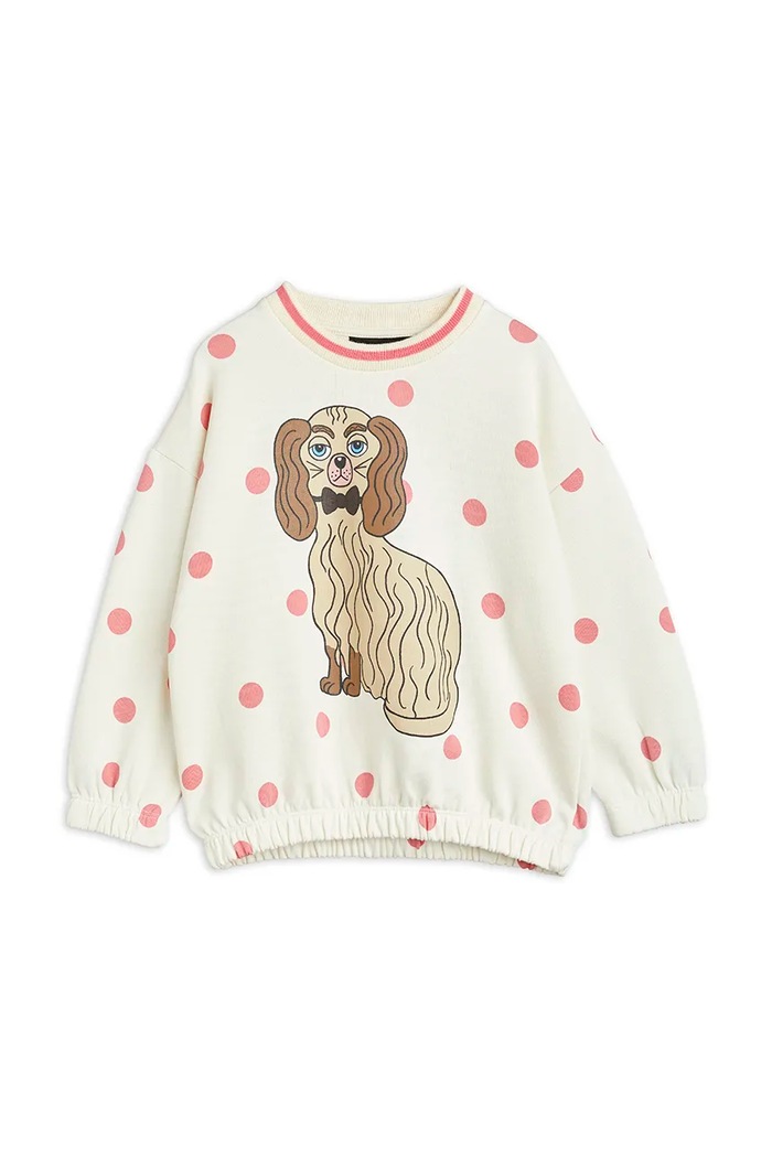 Detská bavlnená mikina Mini Rodini Dashing dog potlač biela 1100006610