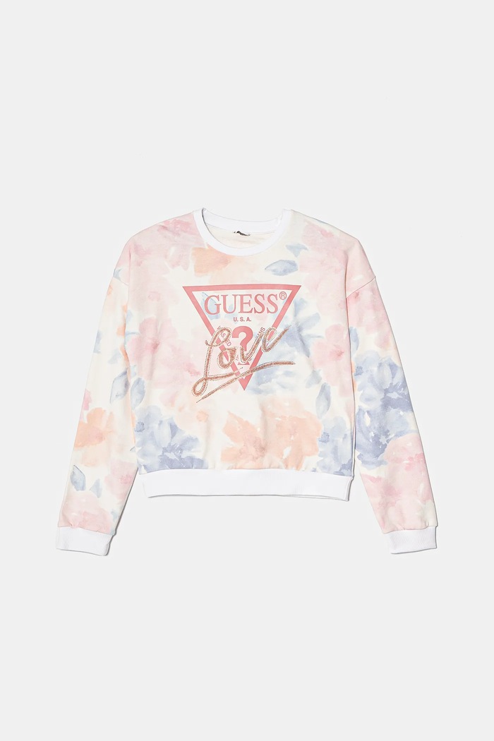 Παιδική βαμβακερή μπλούζα Guess βαμβάκι μπλε J5RQ06.KA6R4.PPYA