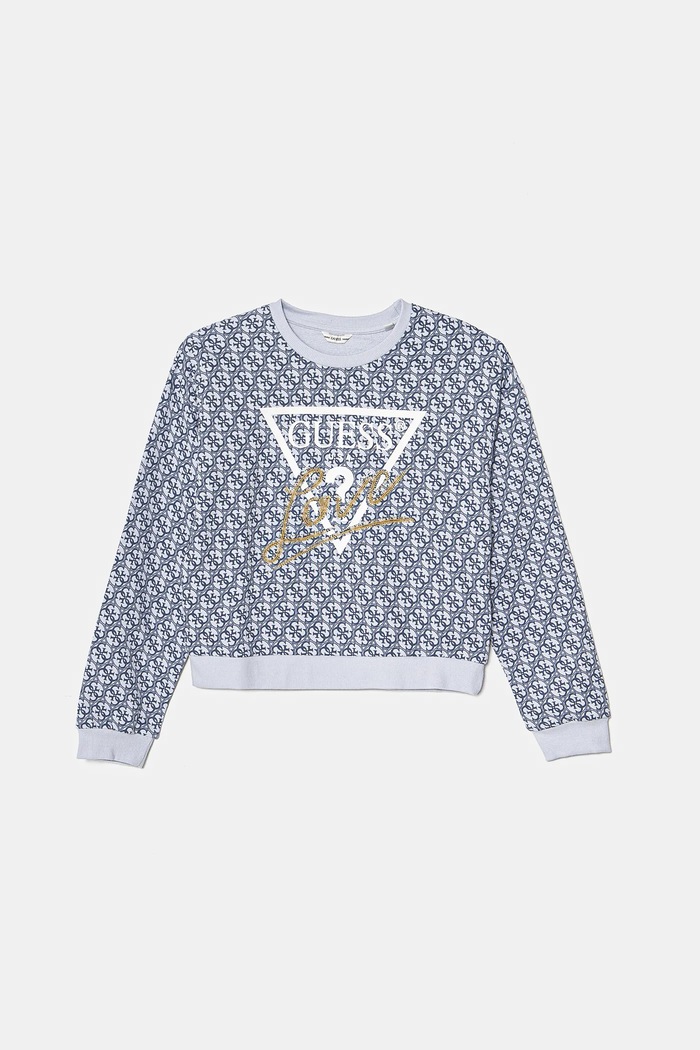 Guess bluza bawełniana dziecięca wzorzyste niebieski J5RQ06.KA6R4.PPYA