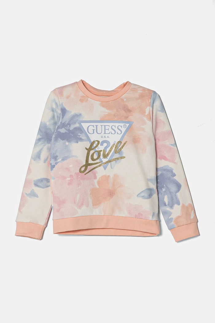 Guess bluza bawełniana dziecięca wzorzyste niebieski K5RQ01.KA6R4.PPYA