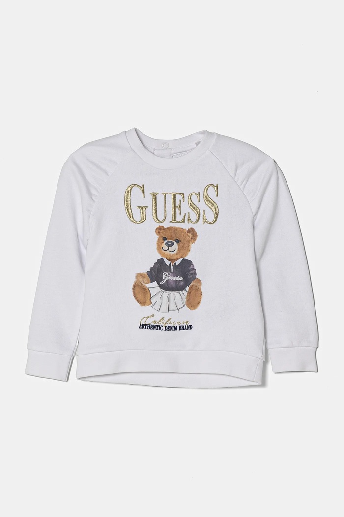 Guess bluza bawełniana dziecięca aplikacja biały K5RQ04.KAD74.PPYA