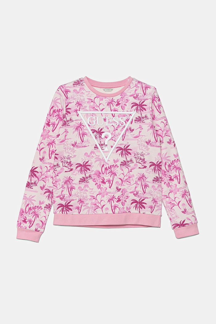 Guess bluza bawełniana dziecięca wzorzyste różowy J5GQ01.KA6R4.PPYA