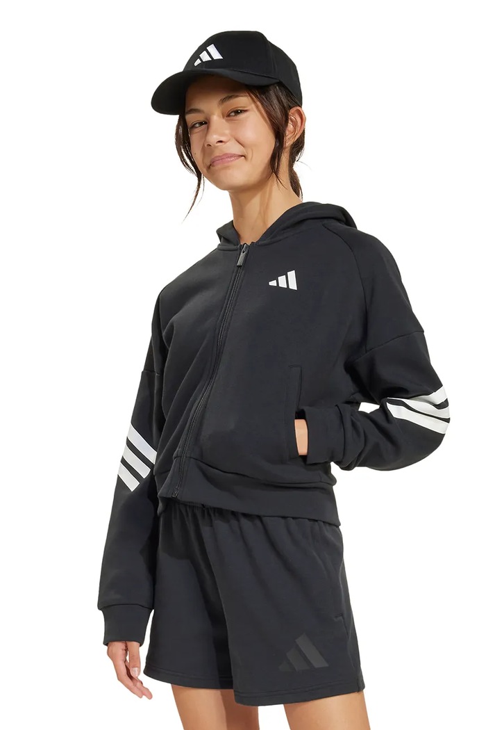 Детски суичър adidas без качулка черен JJ4847