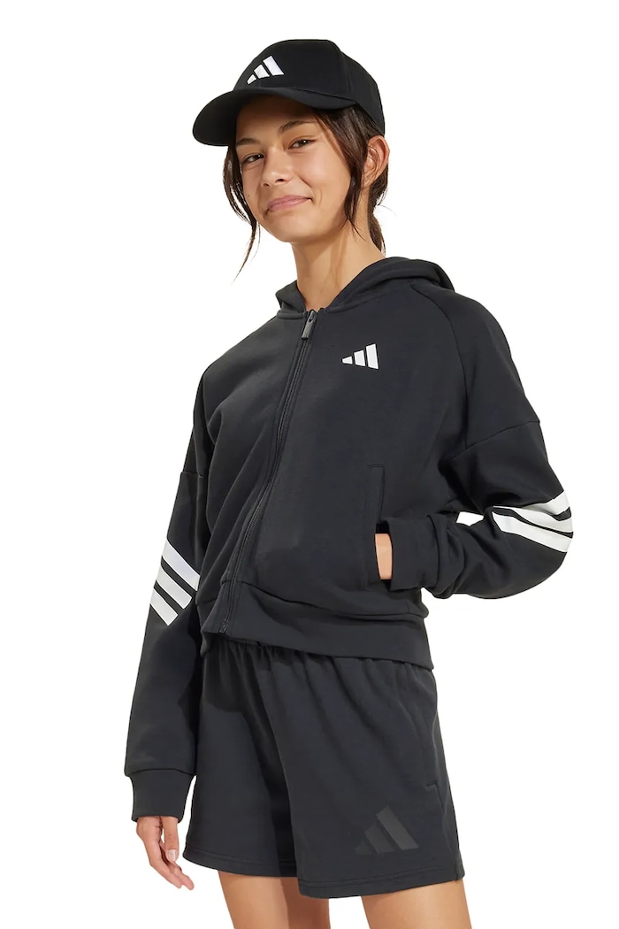 Детски суичър adidas без качулка черен JJ4847
