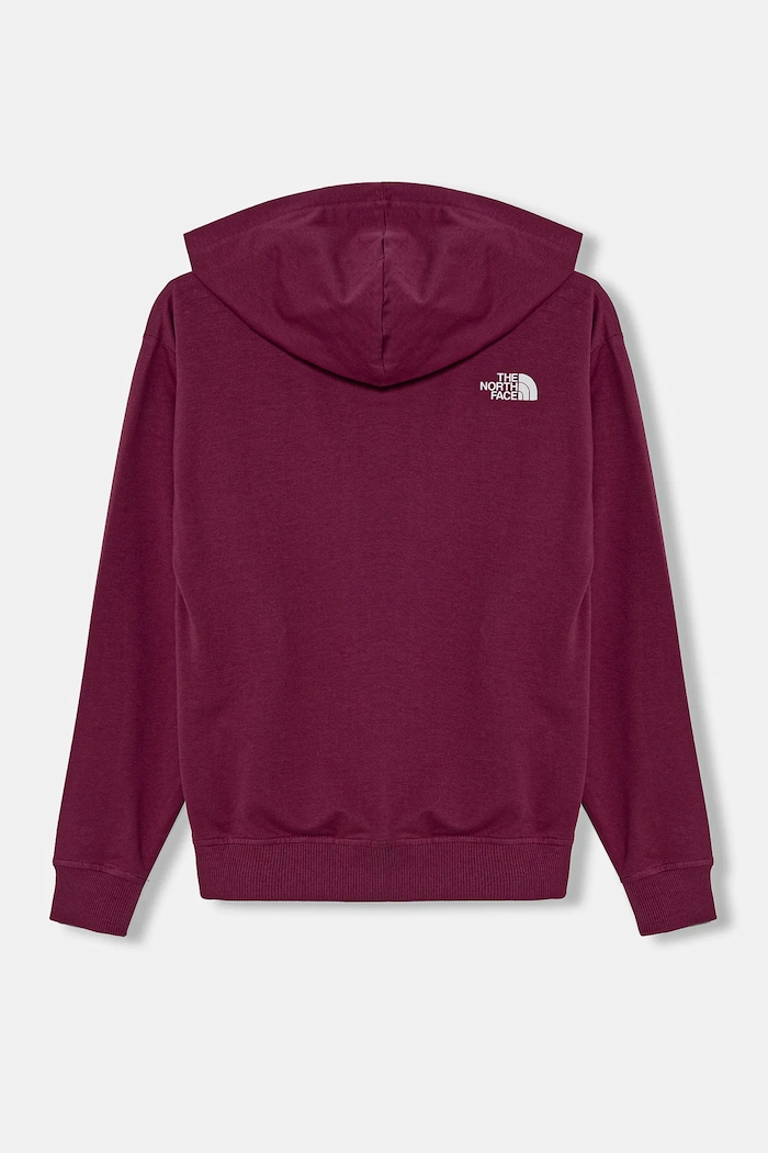 Детски памучен суичър The North Face FZ OVERSIZE LIGHT HOODIE NF0A89HG6EO1 виолетов SS25