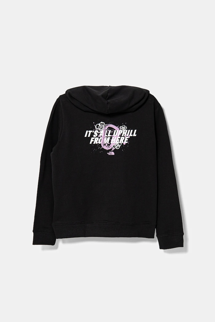 Dječja pamučna dukserica The North Face GRAPHIC RELAXED HOODIE NF0A8AXRJK31 crna SS25