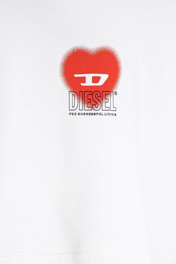 Djevojčice Dječja pamučna dukserica Diesel SCUOREHOOD SWEAT-SHIRT J02229 bijela