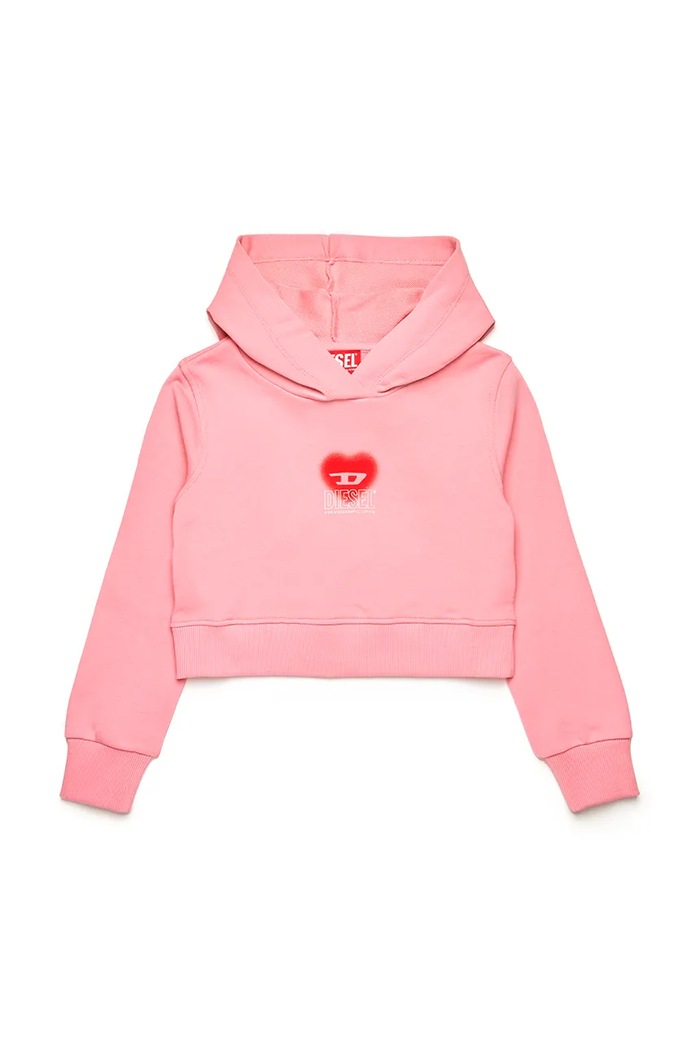 Dječja pamučna dukserica Diesel SCUOREHOOD SWEAT-SHIRT print roza J02229