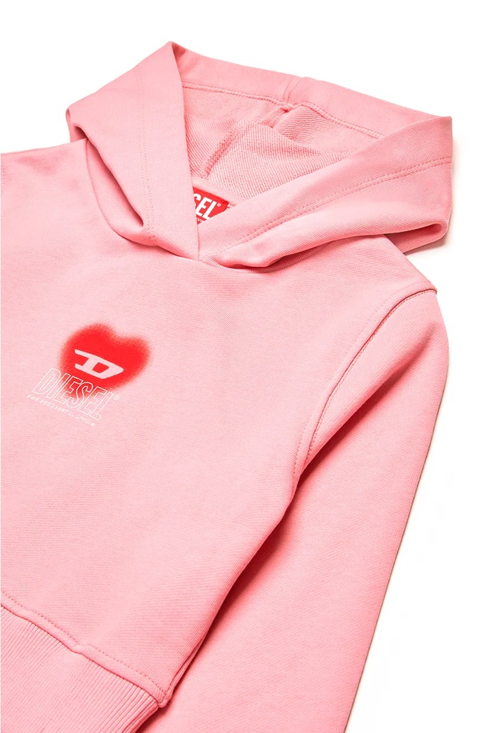 Djevojčice Dječja pamučna dukserica Diesel SCUOREHOOD SWEAT-SHIRT J02229 roza