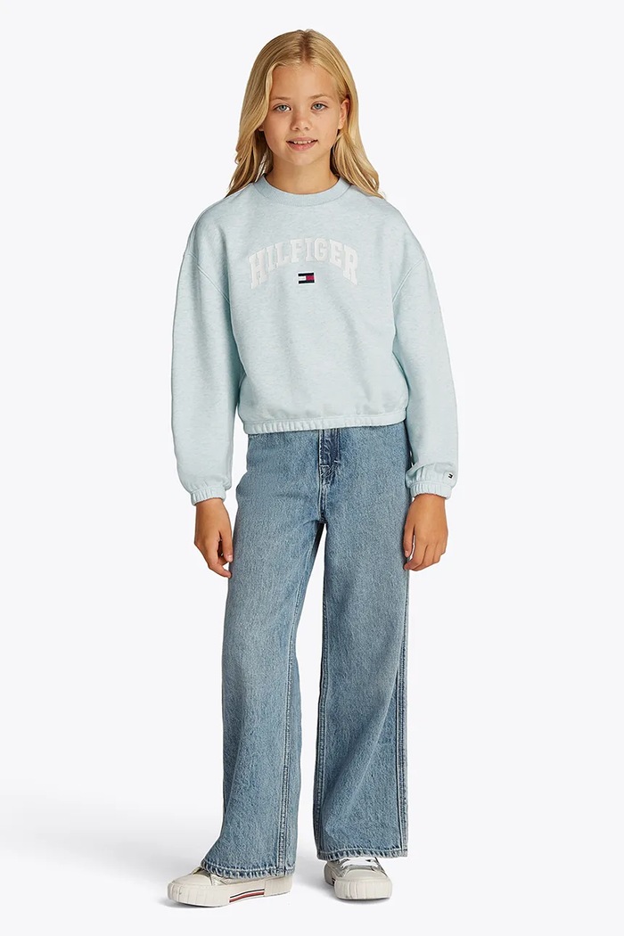 Dječja dukserica Tommy Hilfiger bez kapuljače plava KG0KG08559.116.122.PPYA